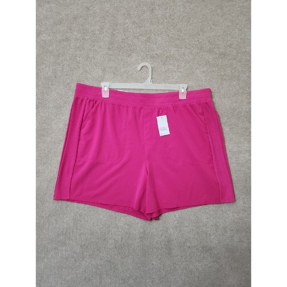 Croft & Barrow Lightweight Shorts Womens 2X Pink Pull On Wicking NEW - Picture 1 of 7